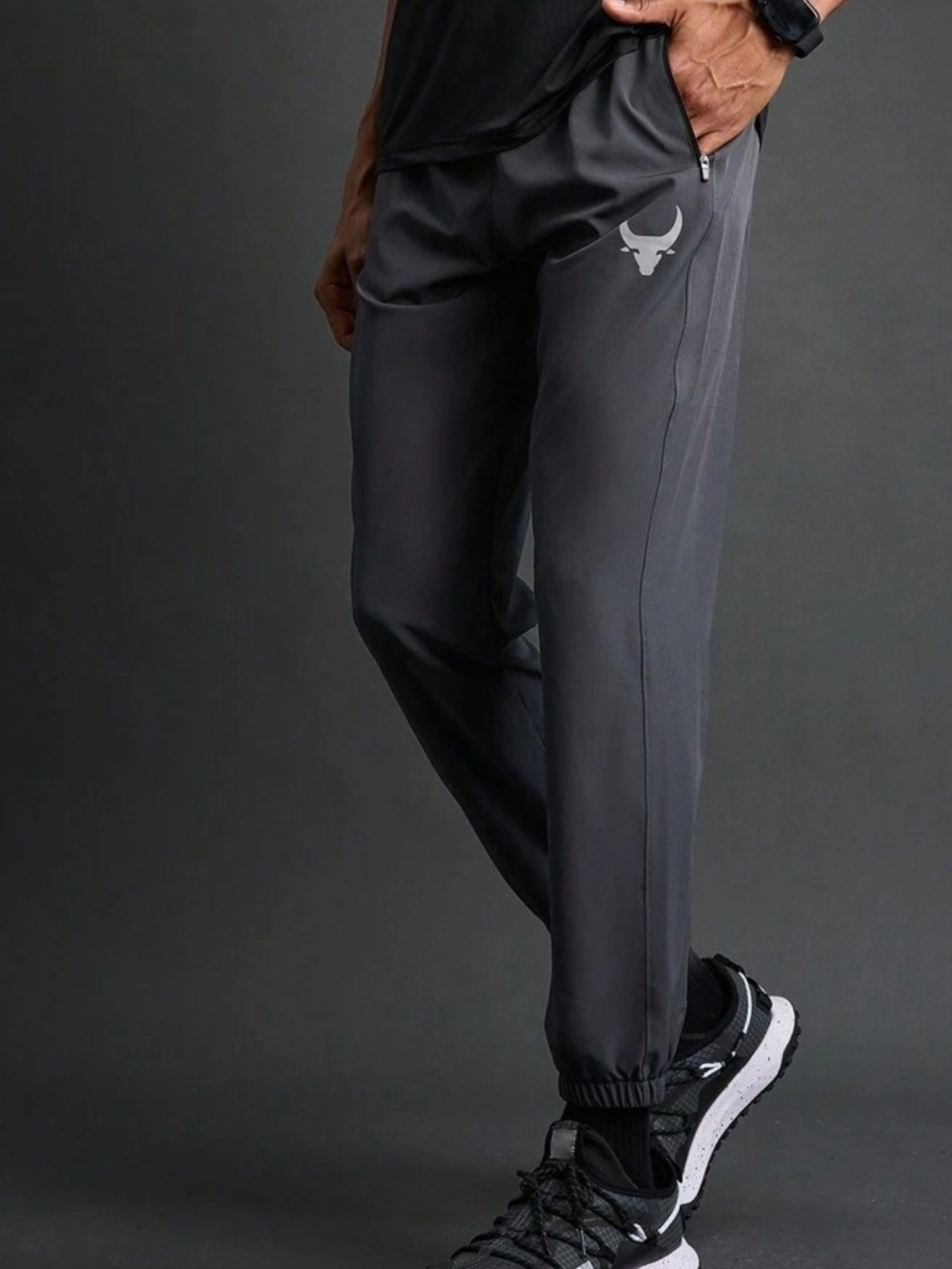 Men's Athletic Track Pants - Charcoal Gray (New)